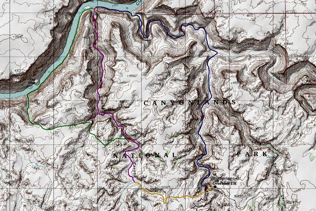 Lower Elephant Canyon Map