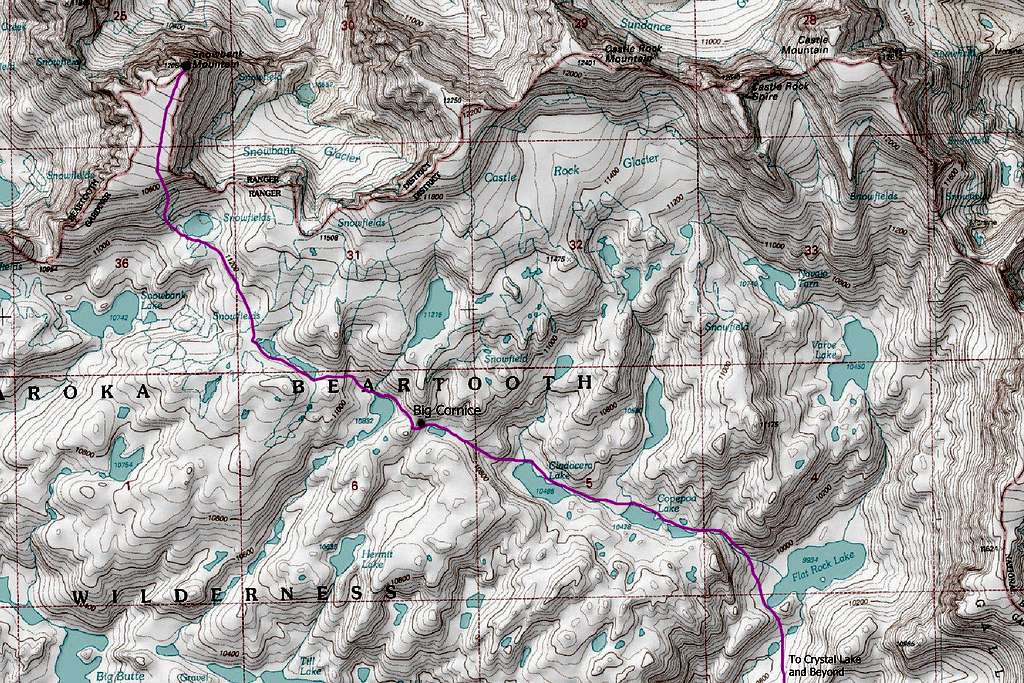 Snowbank Mountain Topo Map