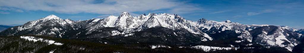 Arrow Peak summit pano with Mount Cowen