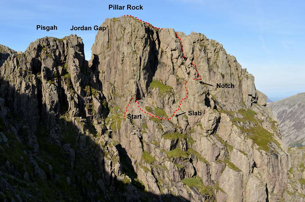 Slab & Notch route Pillar Rock