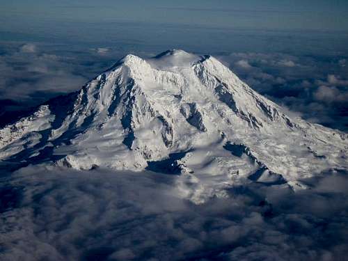 Mount Rainier picture from an airplane