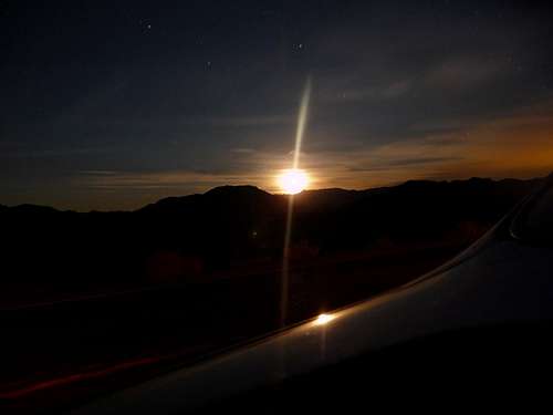 Moonrise on the way to Las Vegas