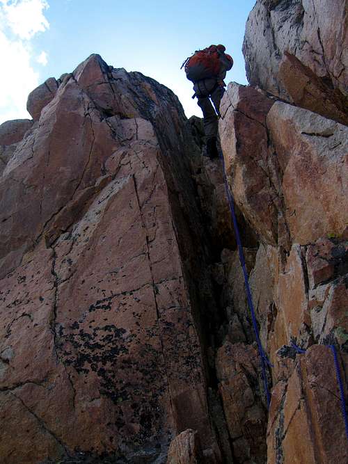 Rappelling off Granite Peak