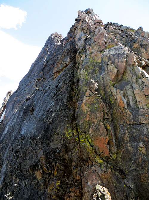 The ascent chimney up to Granite's summit
