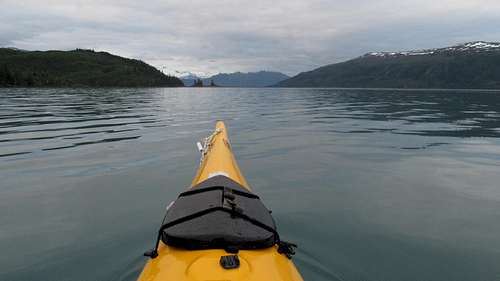 Kayaking back to Willard Island