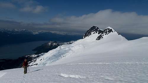Ascending the edge of the glacier