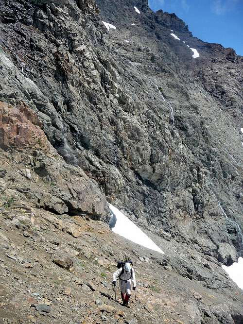 Hiking Above the First Snowfield