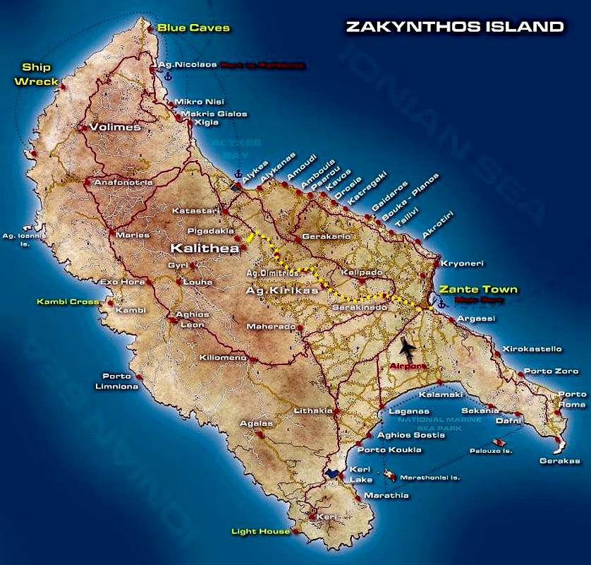 zakynthos map tourist