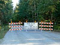 Road Closure for the Cascade Valley